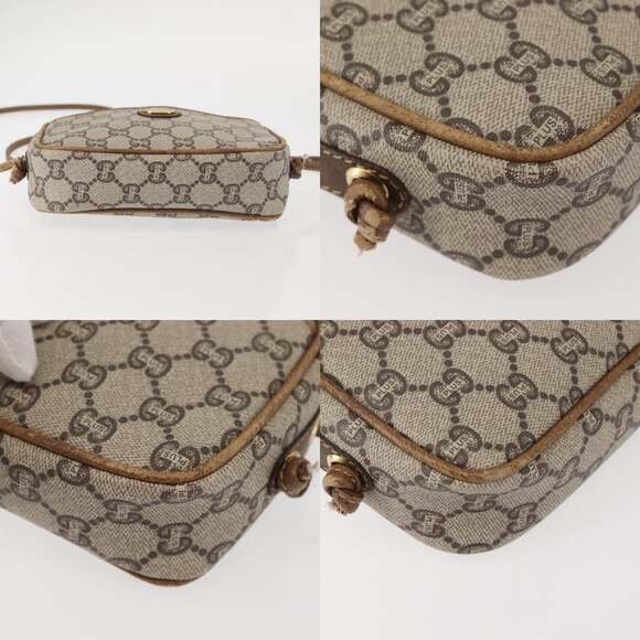 GUCCI GG Plus Supreme Shoulder Bag Pvc Leather Beige Gold - Picture 10 of 12